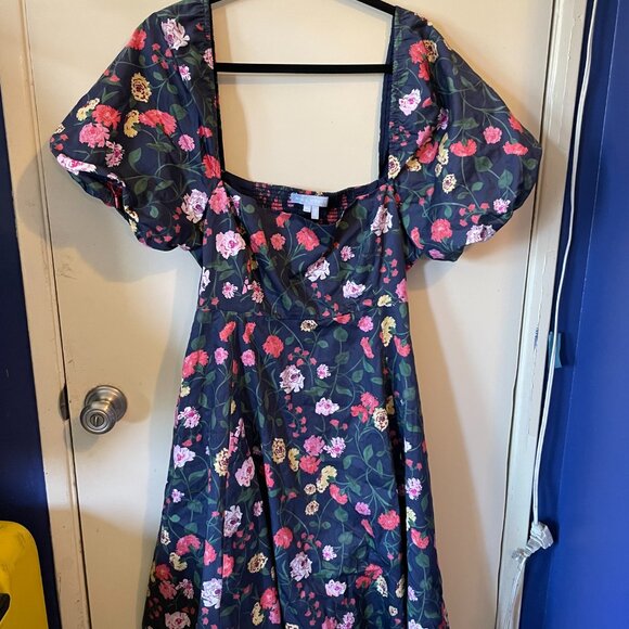 Hill House Matilda Dress In Navy Peony - Picture 4 of 7